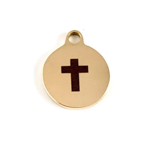 Cross Sign Round Personalized Charm | Bellaire Wholesale