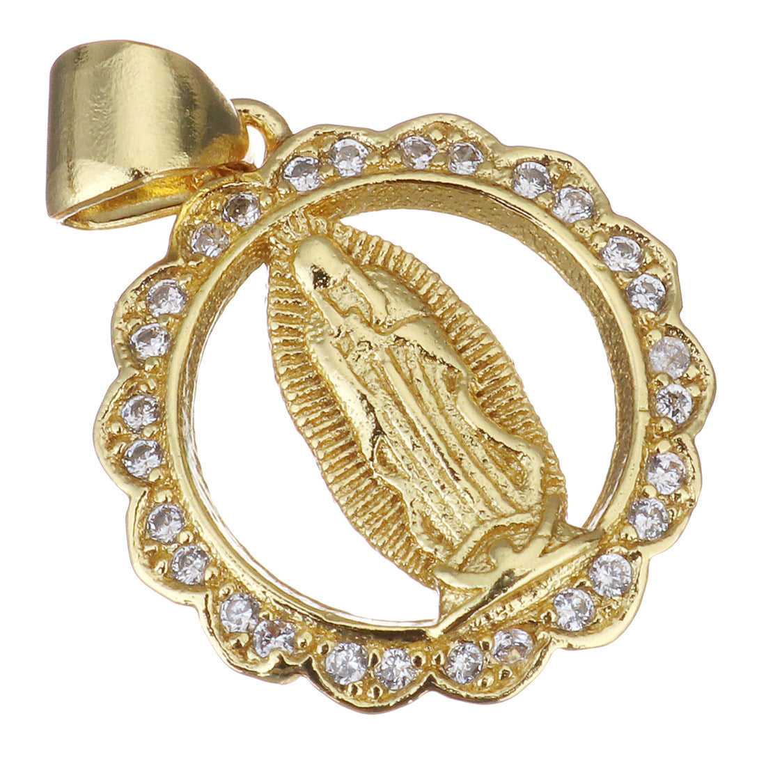 Guadalupe Mother Mary 18K gold plated Brass Charm | Bellaire Wholesale