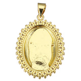 Guadalupe Mother Mary 18K gold plated Oval Brass Charm | Bellaire Wholesale