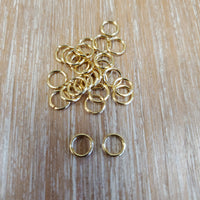 Brass Gold Plated Unsoldered Gold Jump Rings 7X0.8mm | Bellaire Wholesale