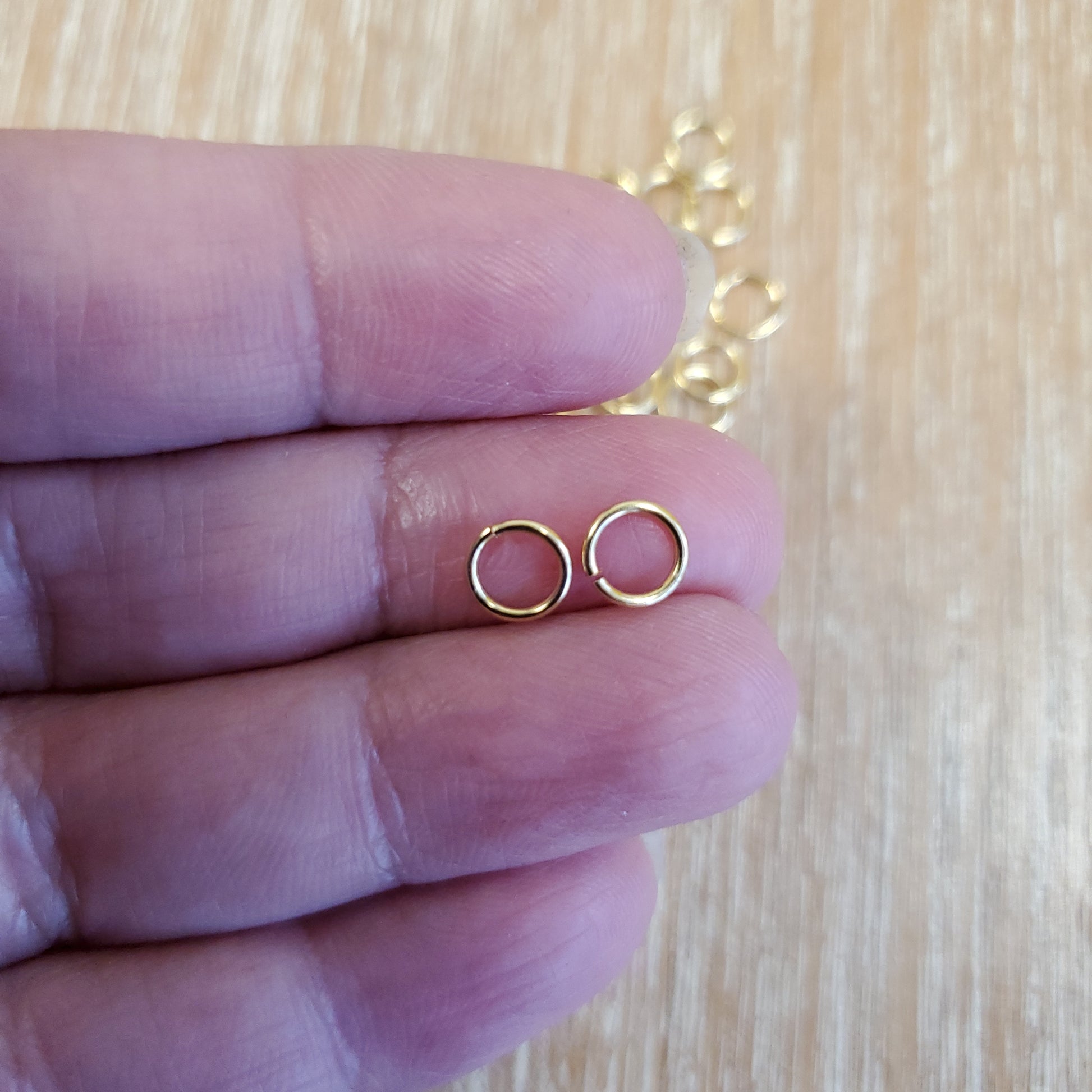 Brass Gold Plated Unsoldered Gold Jump Rings 7X0.8mm | Bellaire Wholesale