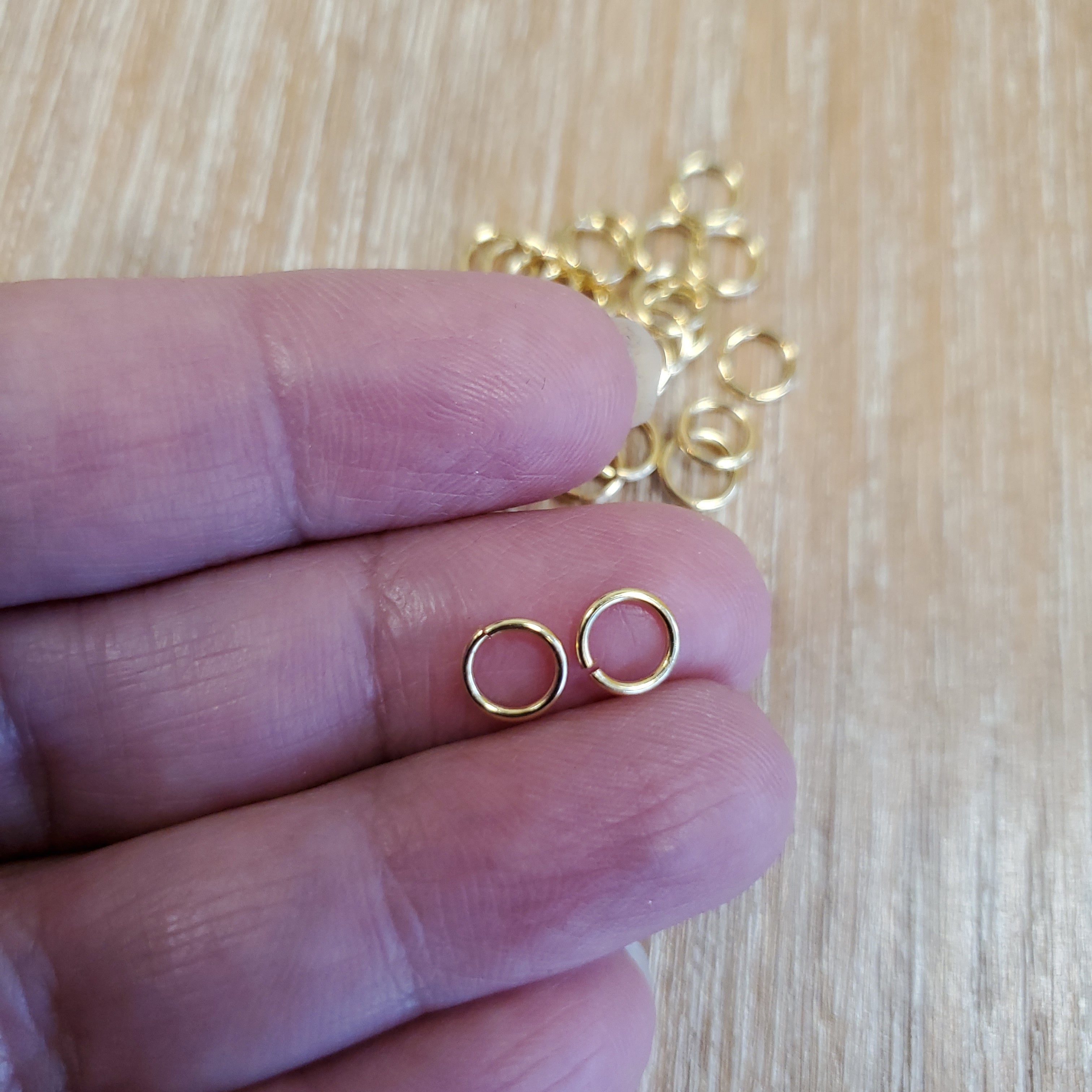 Brass Gold Plated Unsoldered Gold Jump Rings 7X0.8mm | Bellaire Wholesale