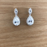 Silver Bridal Cubic Zirconia Earrings, 18K Plated | Bellaire Wholesale