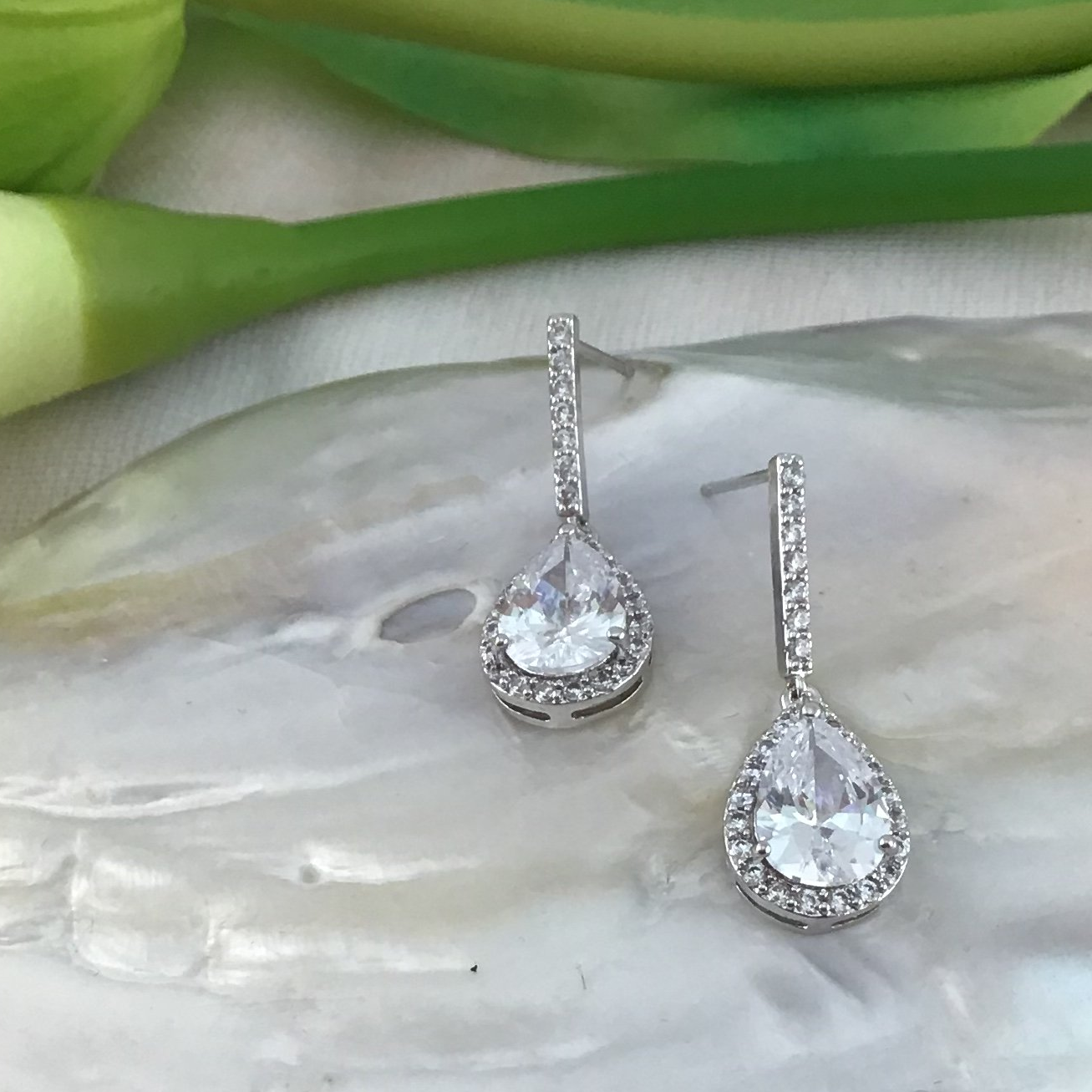 Bridal Cubic Zirconia Earrings, 18K Plated | Bellaire Wholesale
