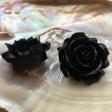 Black Rose Resin Bead | Bellaire Wholesale