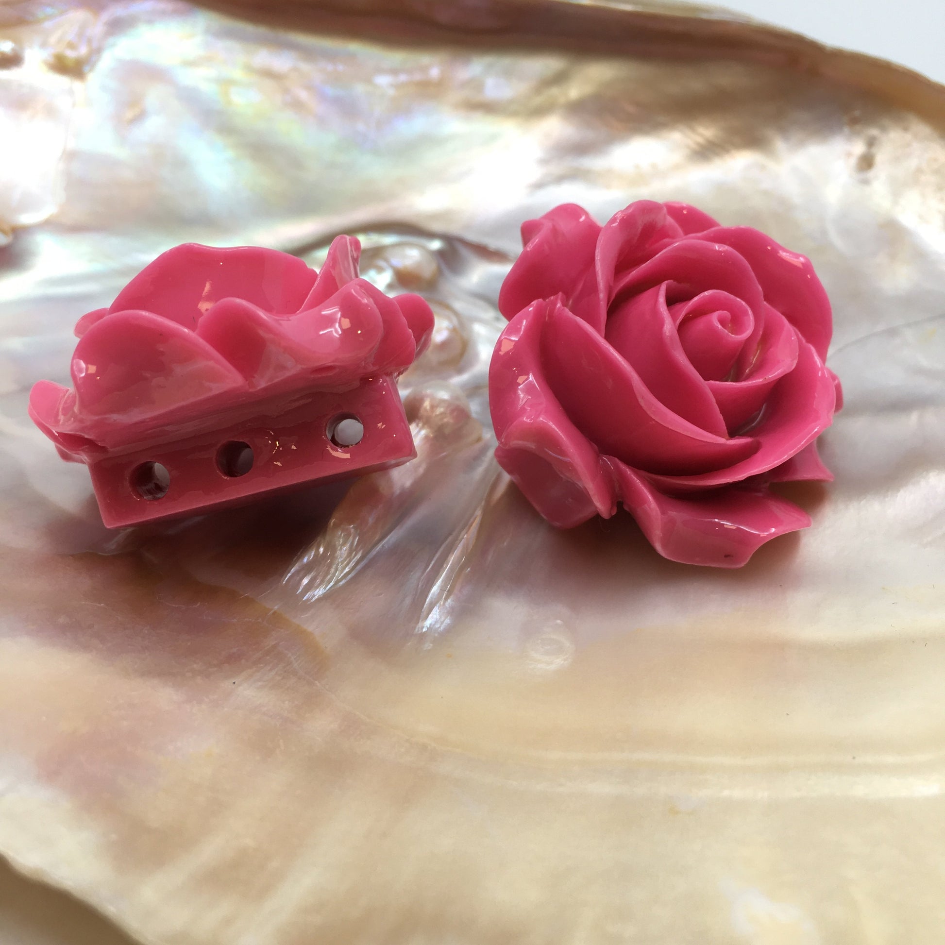 Pink Rose Resin Bead | Bellaire Wholesale