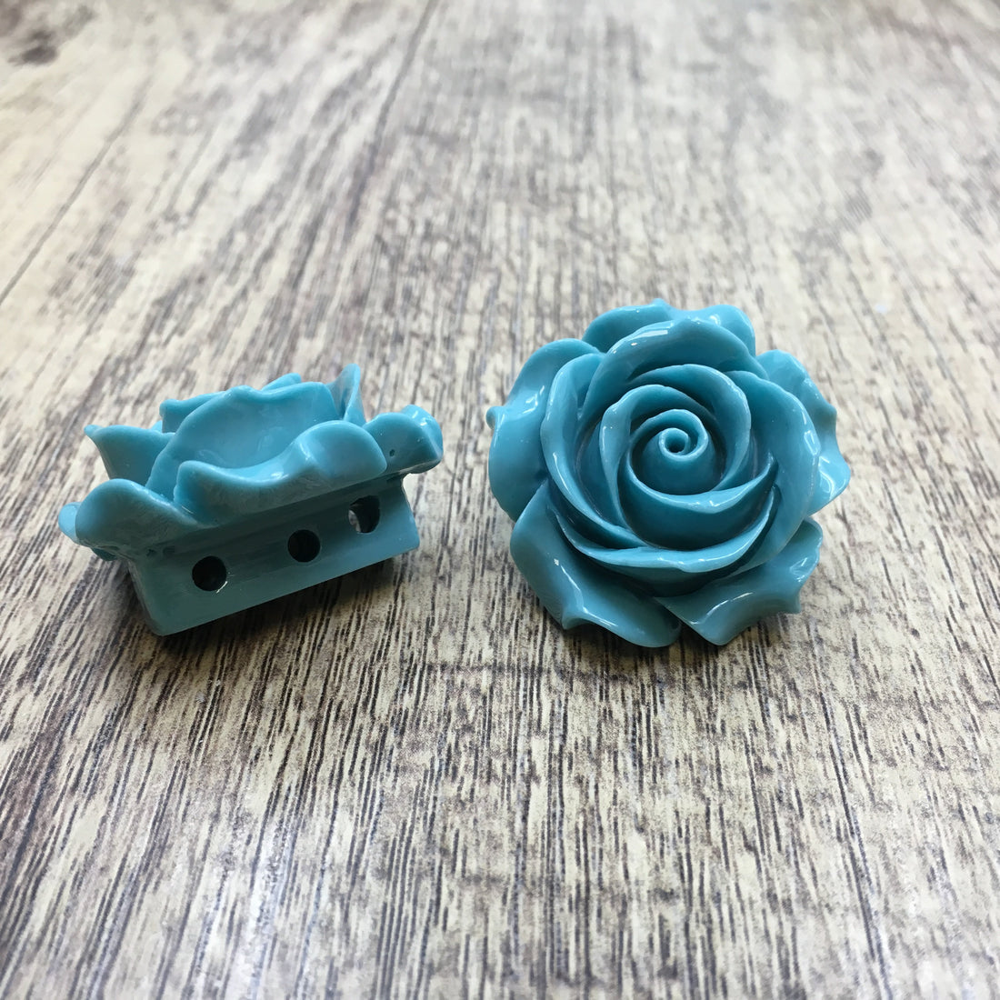 Sea Green Rose Resin Bead | Bellaire Wholesale