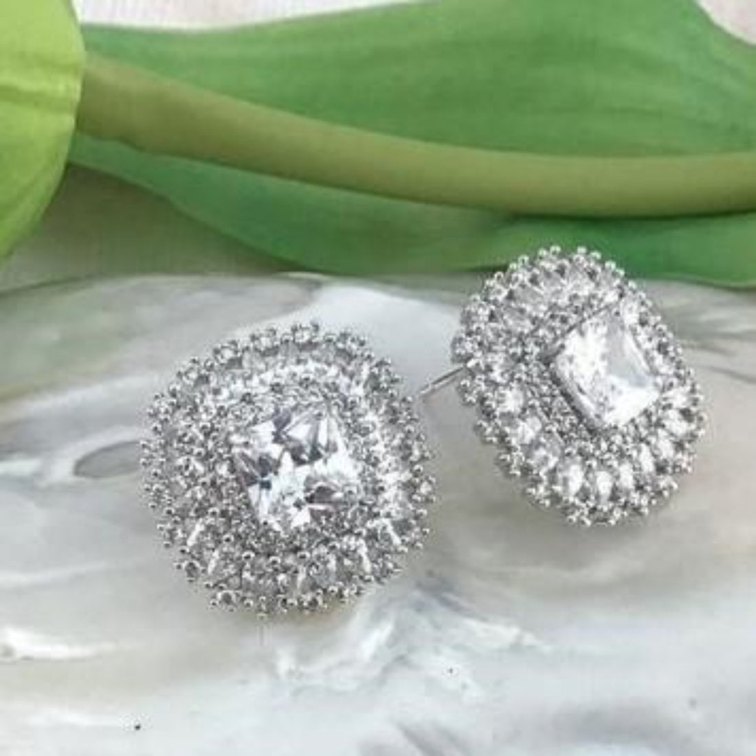 Bridal Cubic Zirconia Earrings, 18K Plated | Bellaire Wholesale