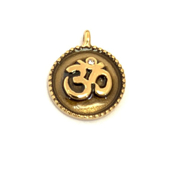 Om Charm Gold Plated Steel Charm | Bellaire Wholesale