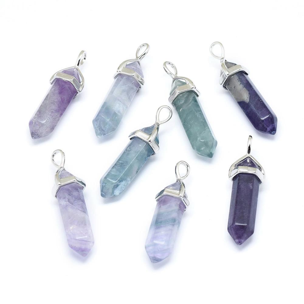 Green and Purple Fluorite Bullet Pendant | Bellaire Wholesale