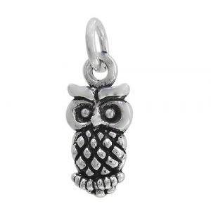 Sterling Silver Oxidized Owl Charm | Bellaire Wholesale