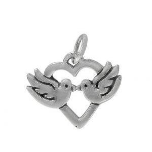 Sterling Silver Kissing Bird Charm | Bellaire Wholesale