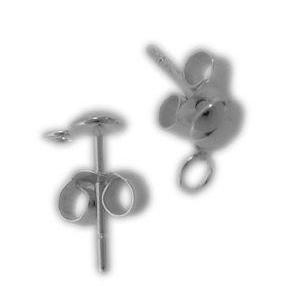 925 Button Stud with Loop 4mm, Earwire | Bellaire Wholesale
