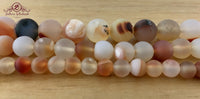 6mm Orange Frosted Agate Bead | Bellaire Wholesale