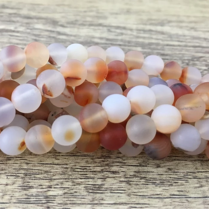 6mm Orange Frosted Agate Bead | Bellaire Wholesale