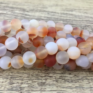 10mm Orange Frosted Agate Bead | Bellaire Wholesale