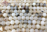 8mm White Frosted Agate Bead | Bellaire Wholesale