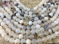 6mm White Frosted Agate Bead | Bellaire Wholesale