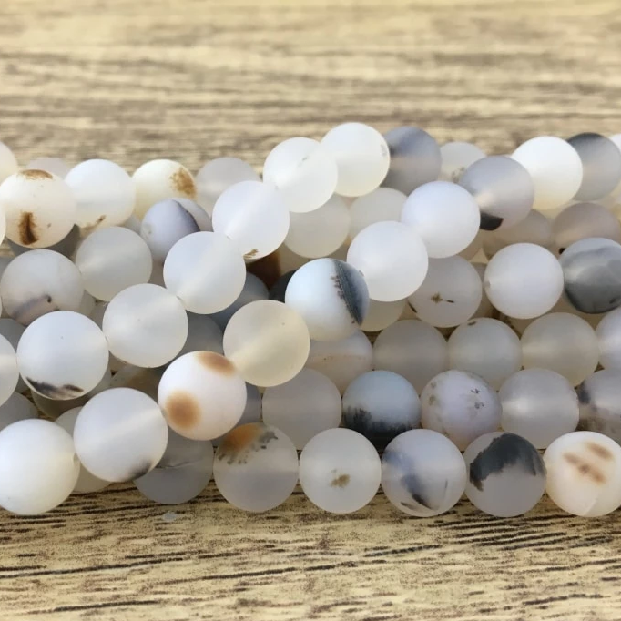 10mm White Frosted Agate Bead | Bellaire Wholesale