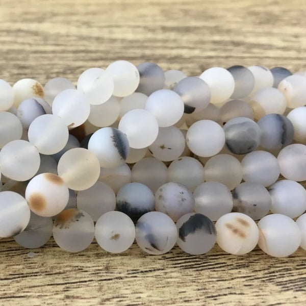 4mm White Frosted Agate Bead | Bellaire Wholesale