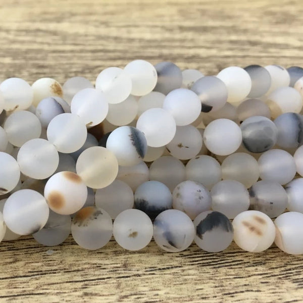 6mm White Frosted Agate Bead | Bellaire Wholesale