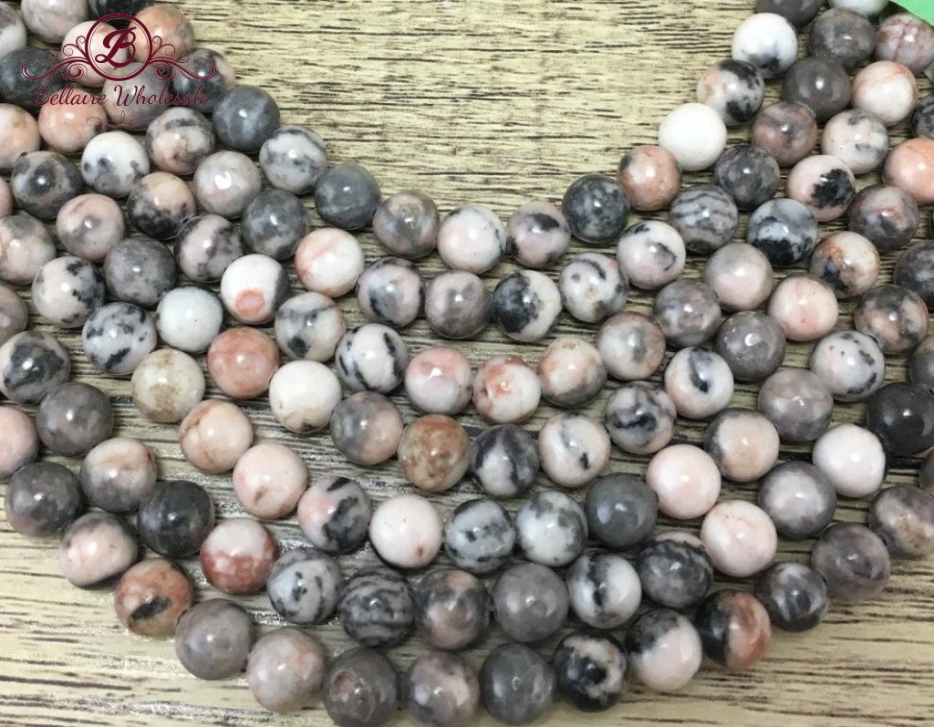 10mm Pink Zebra Jasper Bead | Bellaire Wholesale