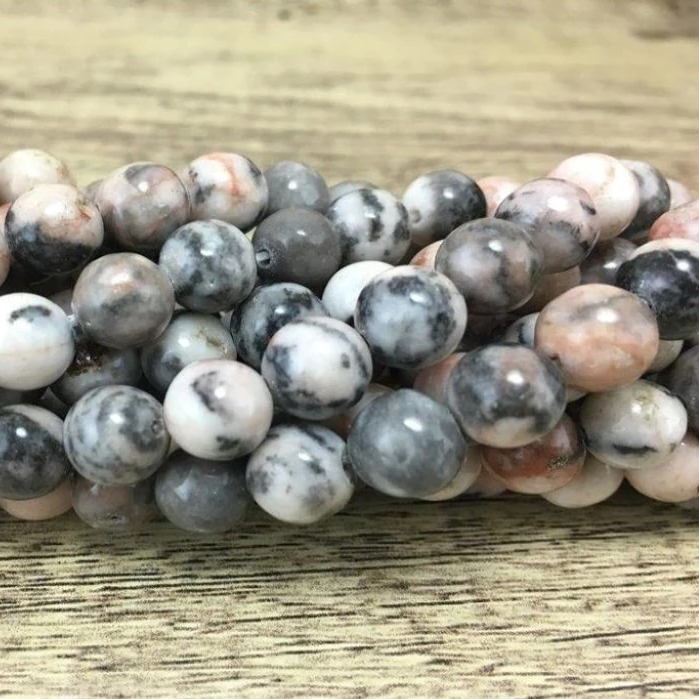 6mm Pink Zebra Jasper Bead | Bellaire Wholesale
