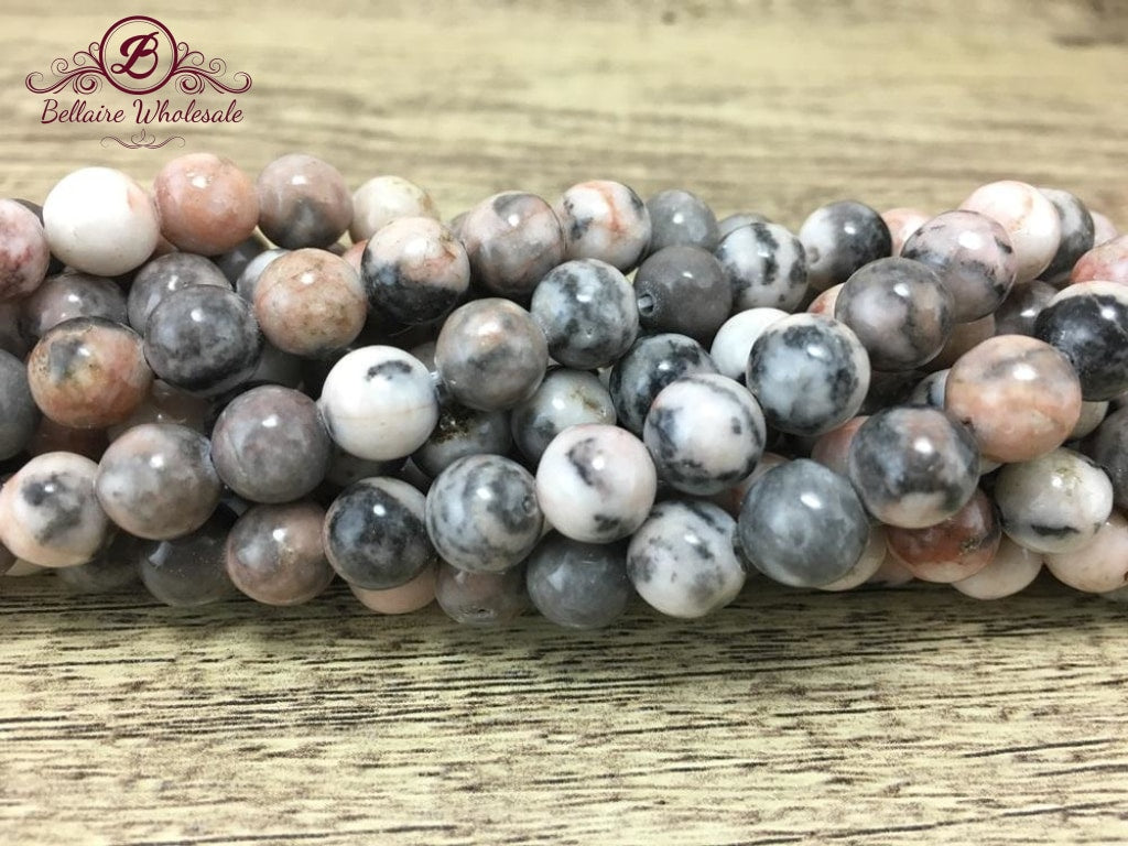 4mm Pink Zebra Jasper Bead | Bellaire Wholesale