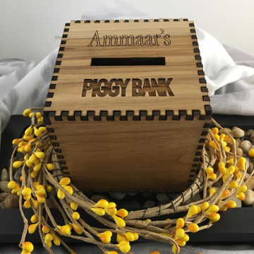 Personalized Wooden Piggy Bank | Bellaire Wholesale