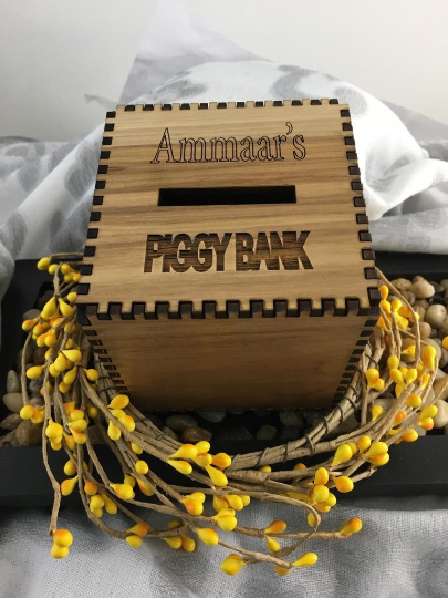 Personalized Wooden Piggy Bank | Bellaire Wholesale