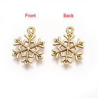 Gold and Antique Gold Alloy Snowflake Charm | Bellaire Wholesale