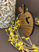 Apple Ornament for Teacher Wood Engraved Charm | Bellaire Wholesale