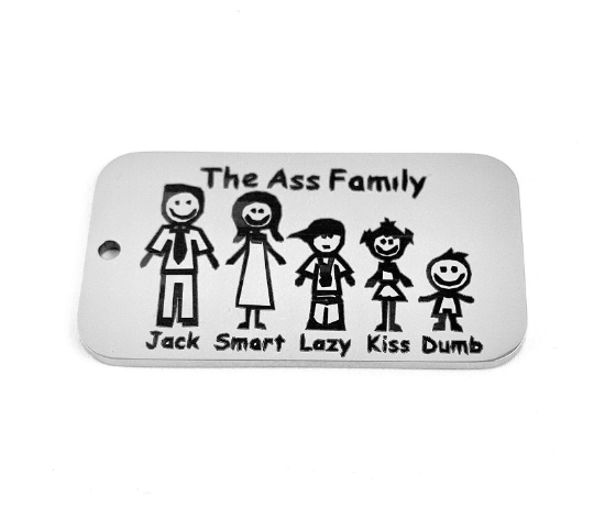 Family Charm Rectangle Engraved Charm | Bellaire Wholesale