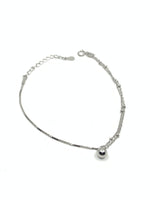 925 Sterling Silver dainty bracelet with half box chain and half ball chain