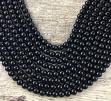 6mm Shiny Black Agate Bead | Bellaire Wholesale