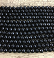 8mm Shiny Black Agate Bead | Bellaire Wholesale