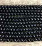 8mm Shiny Black Agate Bead | Bellaire Wholesale