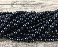 4mm Shiny Black Agate Bead | Bellaire Wholesale