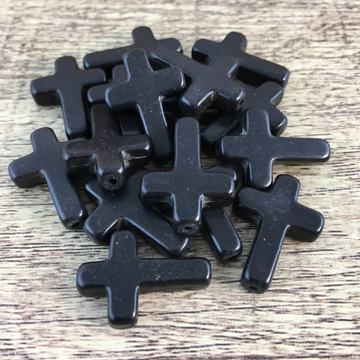 Black Howlite Cross Beads | Bellaire Wholesale