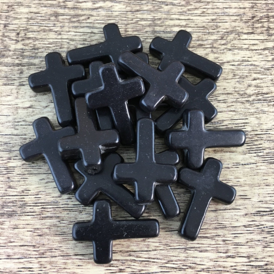 Black Howlite Cross Beads | Bellaire Wholesale