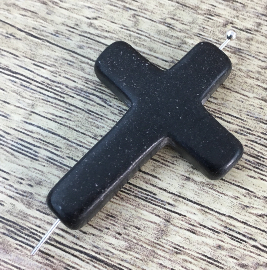 Black Howlite Cross Beads | Bellaire Wholesale