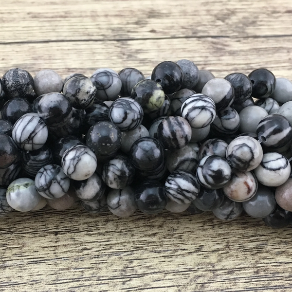 8mm Black Stone Beads | Bellaire Wholesale