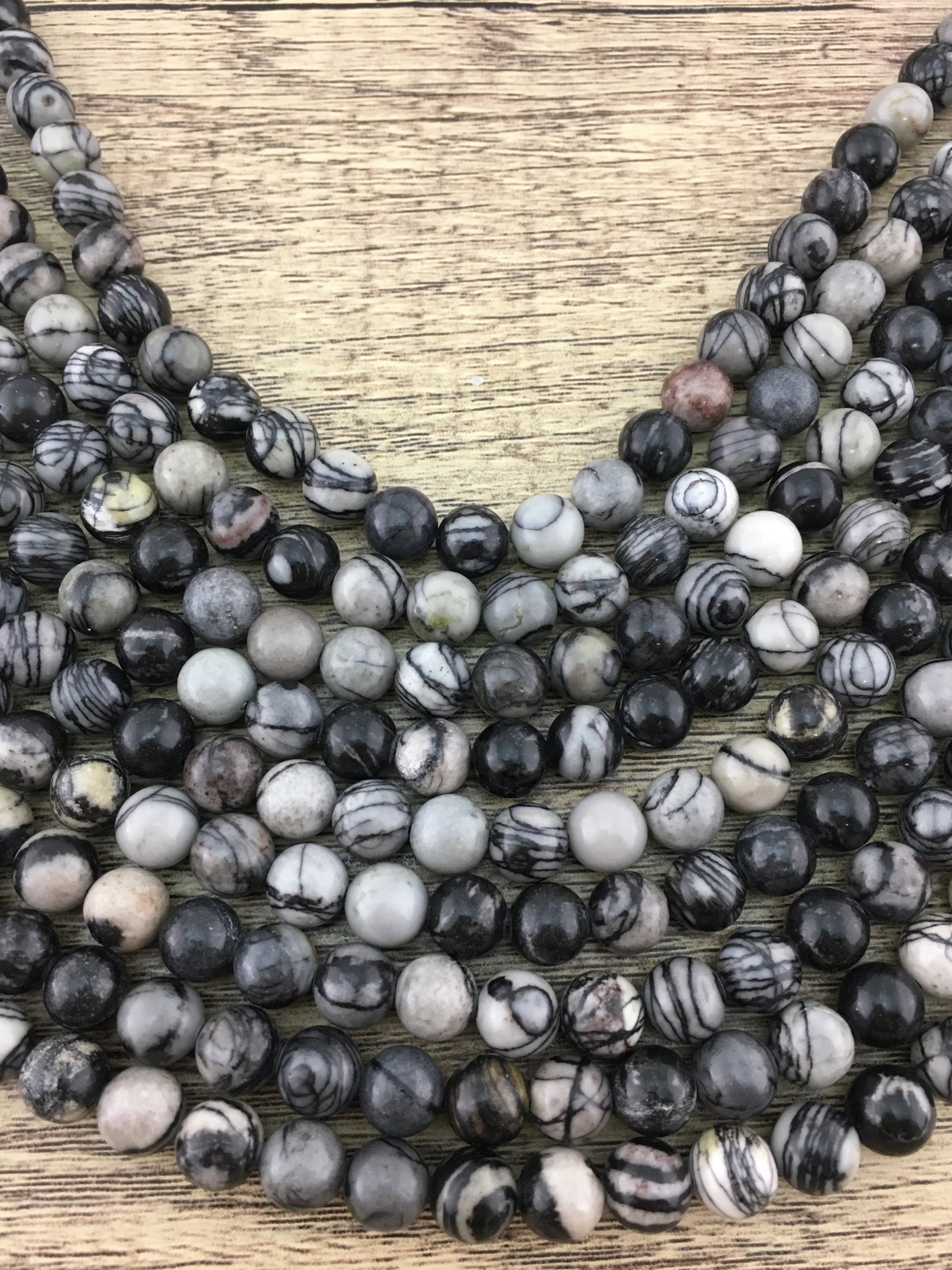 6mm Black Stone Beads | Bellaire Wholesale