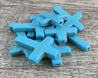 Blue  Howlite Cross Beads | Bellaire Wholesale