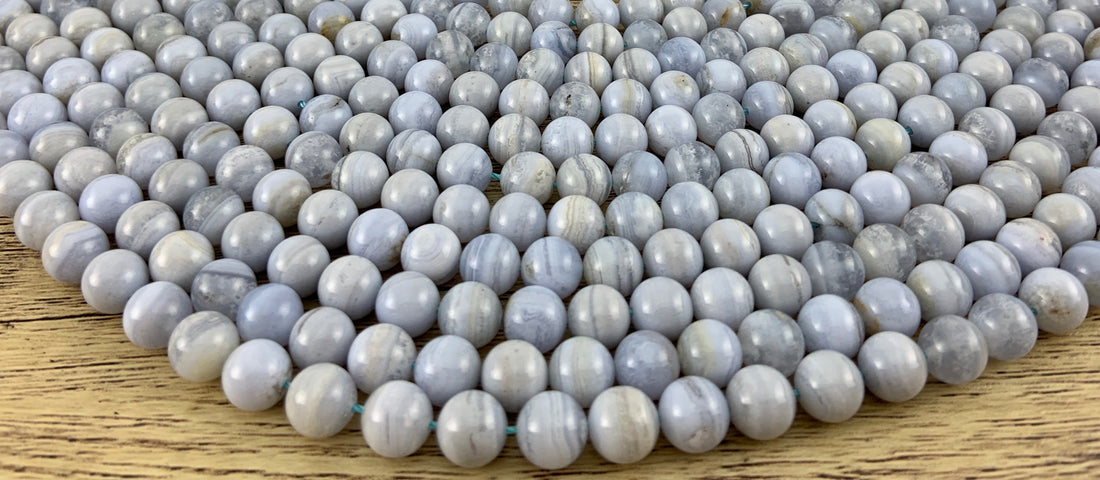 10mm Blue Lace Agate Bead | Bellaire Wholesale