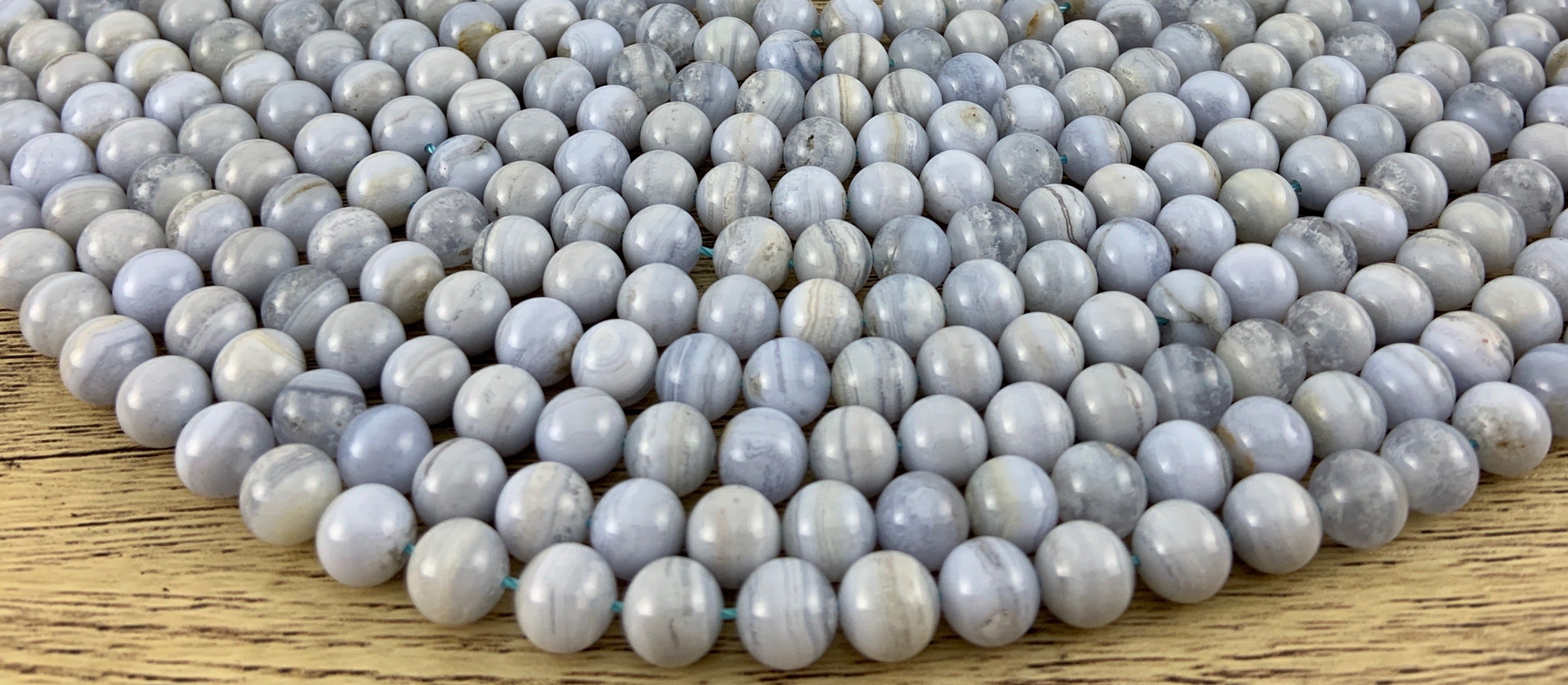 10mm Blue Lace Agate Bead | Bellaire Wholesale