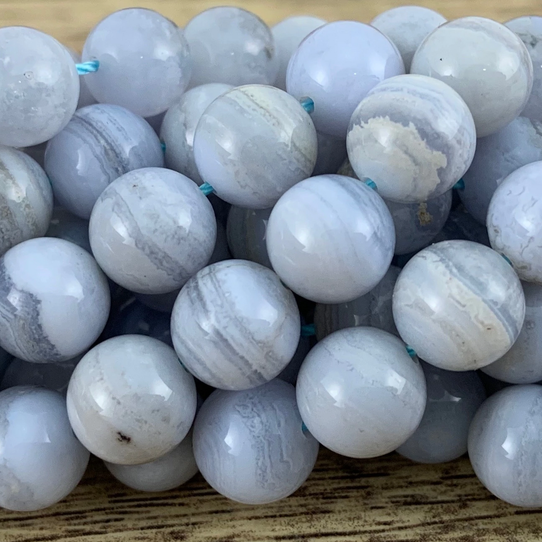 10mm Blue Lace Agate Bead | Bellaire Wholesale