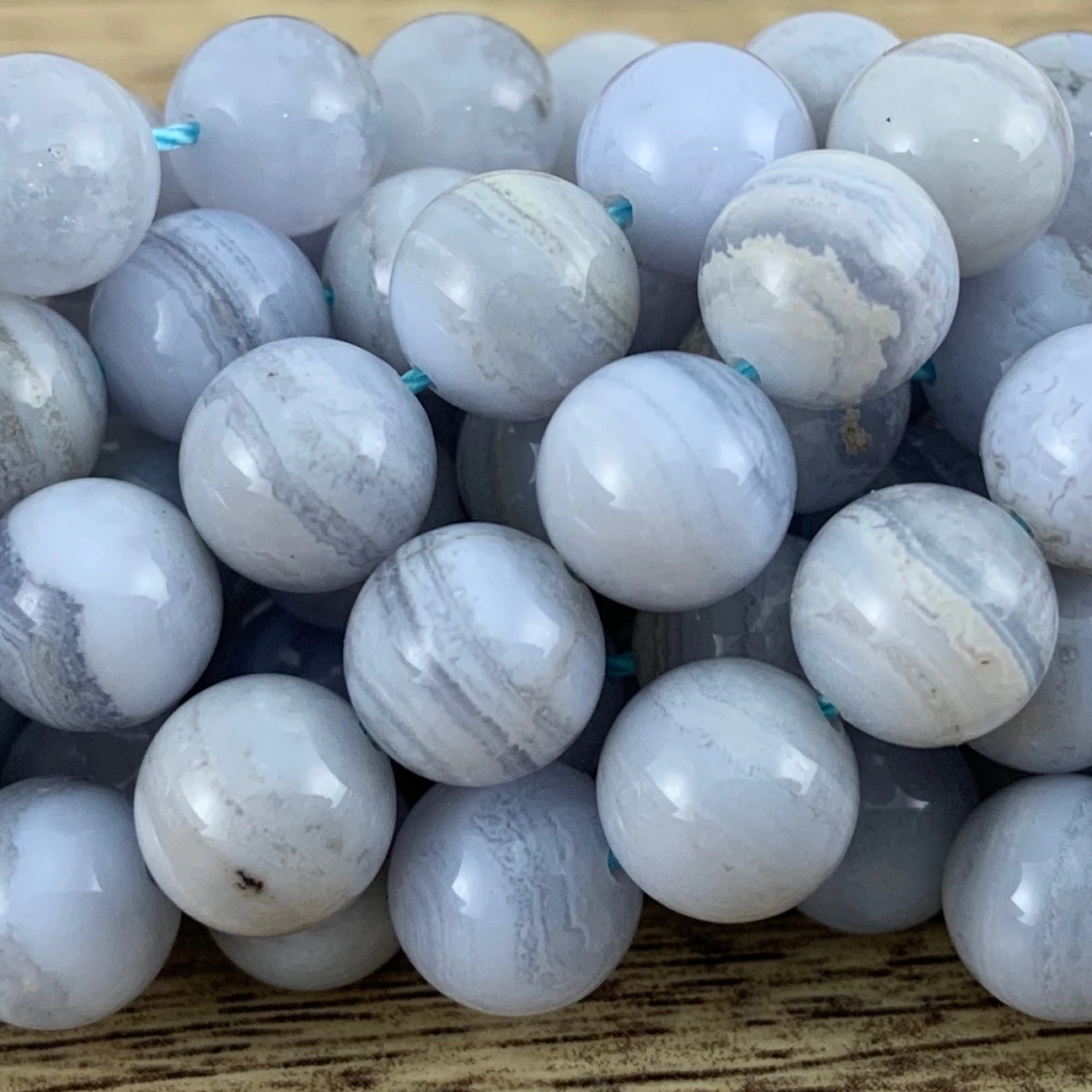 10mm Blue Lace Agate Bead | Bellaire Wholesale