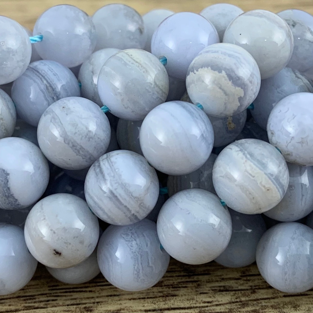 6mm Blue Lace Agate Bead | Bellaire Wholesale
