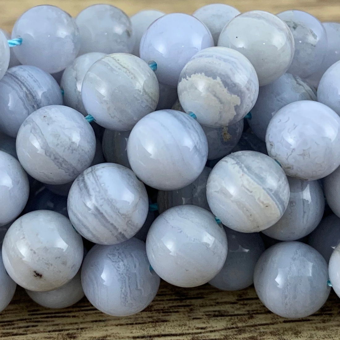 8mm Blue Lace Agate Bead | Bellaire Wholesale